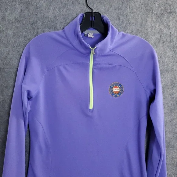 Under Armour Shirt Womens Medium Golf 1/4 Zip Pullover Heathered Purple Heatgear - Picture 5 of 16